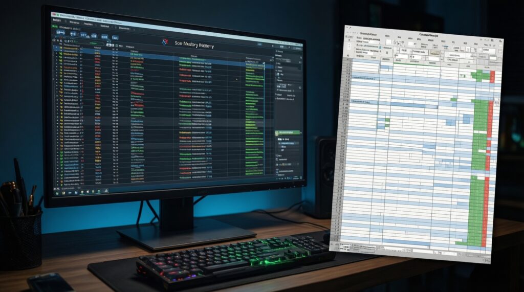 ทำบันทึกผลการเล่น (Session Tracking): ตัวชี้วัดที่ควรจดเพื่อประเมินแผนและปรับกลยุทธ์ - иллюстрация